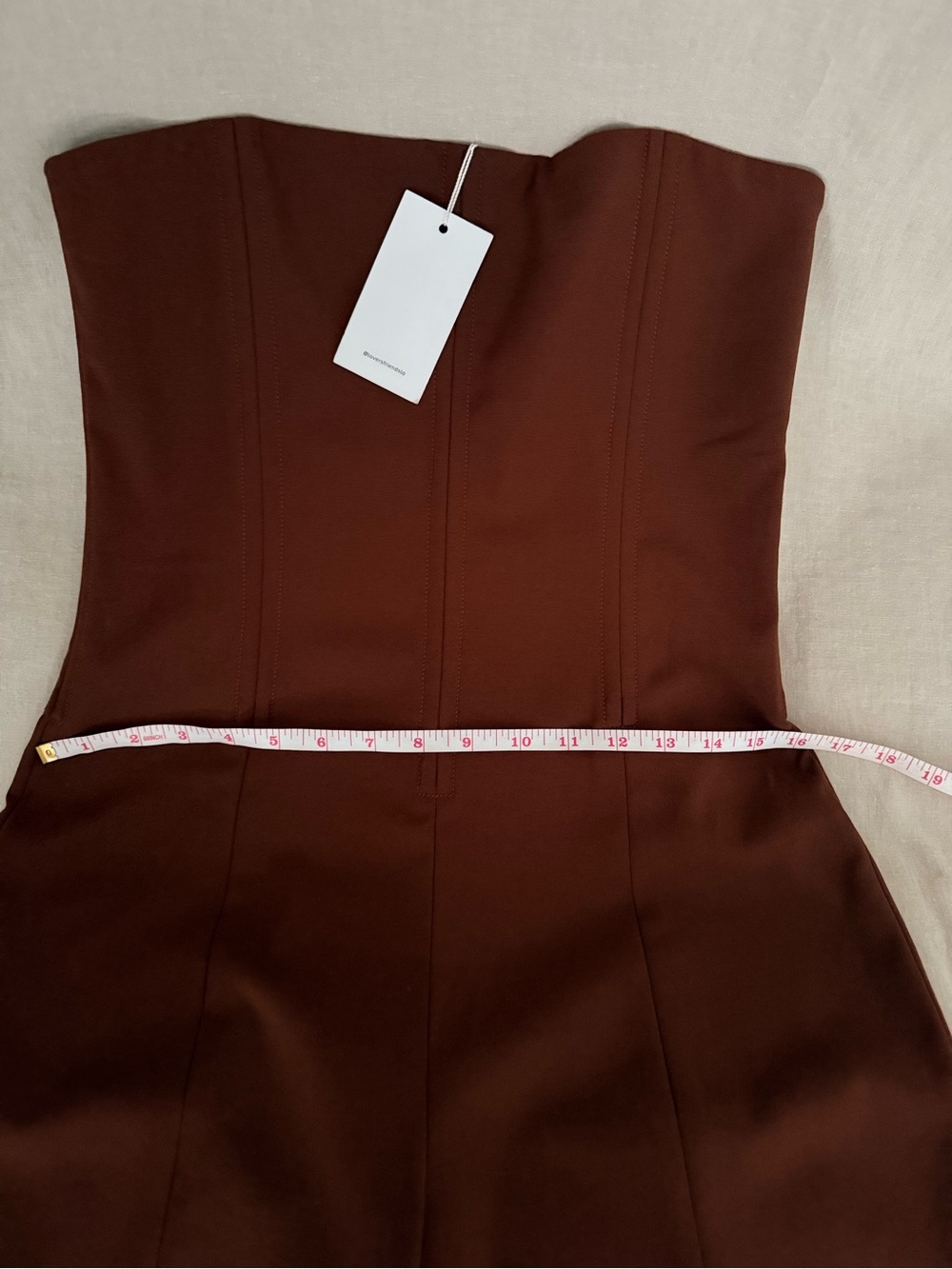 NWT | Lovers + Friends Abby Strapless Jumpsuit |Chocolate Brown | Boned Bodice - Picture 6 of 13